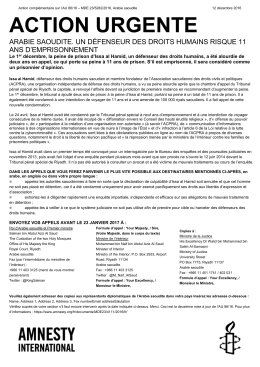Arabie saoudite: UN D&Eacute;FENSEUR DES