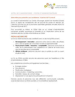 appel de candidatures