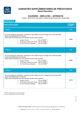 garanties suppl&eacute;mentaires de pr&eacute;voyance