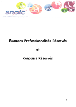 Examens Professionnalis&eacute;s R&eacute;serv&eacute;s et Concours