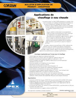 Applications de chauffage à eau chaude