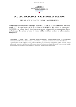 dcc lpg holdgings &ndash; gaz europeen holding