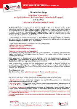 Gironde Haut Méga Réunion d`information sur le déploiement du