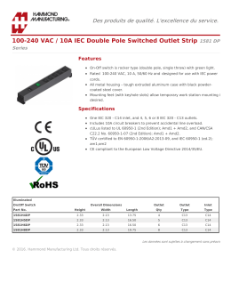 100-240 VAC / 10A IEC Double Pole Switched