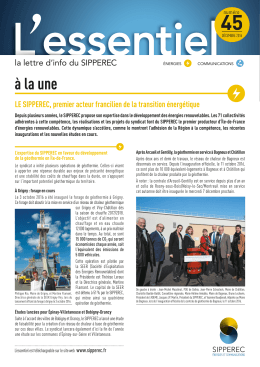 L`essentiel n&deg;45 du SIPPEREC : retrouvez toute l`actualit&eacute; du syndicat