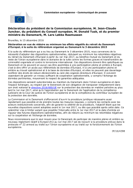 D&eacute;claration du pr&eacute;sident de la Commission europ&eacute;enne, M