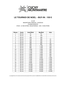 la structure détaillée du tournoi