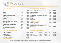 consulter la carte du restaurant
