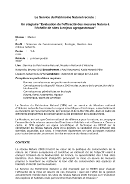 fiche stage SPN Natura sites agropastoraux