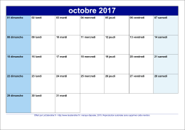 Calendrier octobre 2017 pdf