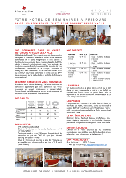 Prix s&eacute;minaire - H&ocirc;tel de la Rose