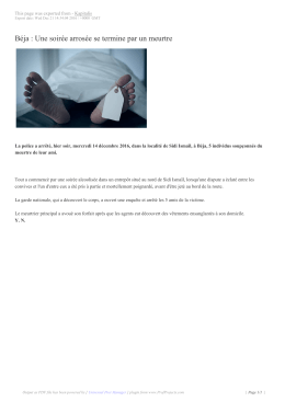 B&eacute;ja : Une soir&eacute;e arros&eacute;e se termine par un meurtre