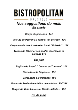 Nos suggestions du mois