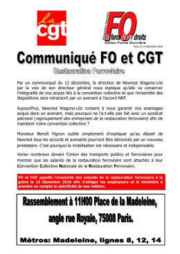 Tract Intersyndicale FO-CGT Restauration