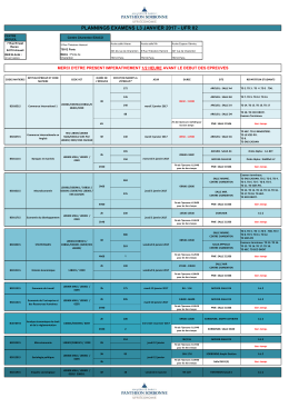 Exam Schedule L3 Courses Winter Semester 2016-17