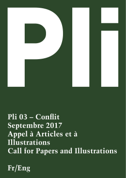 Pli 03 &ndash; Conflit Septembre 2017 Appel &agrave; Articles et &agrave; Illustrations