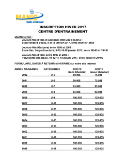 inscription hiver 2017 centre d`entrainement
