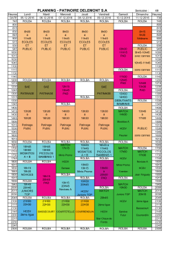 Planning de la semaine 49