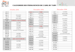 Calendrier des permanences de l`ADIL