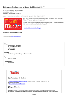 Retrouvez l`iaelyon sur le Salon de l`Etudiant 2017 - IAE Lyon