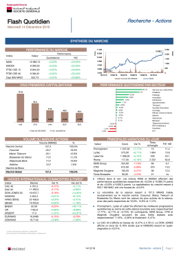 Flash Quotidien - Bourse de Casablanca