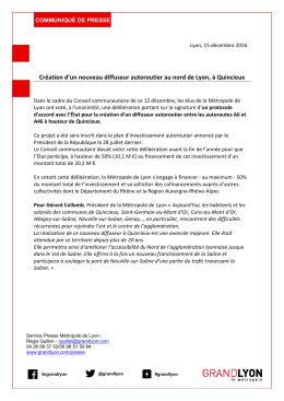 Cr&eacute;ation d`un nouveau diffuseur autoroutier au nord de Lyon, &agrave;