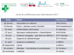 Programme - Société Vaudoise de Pharmacie