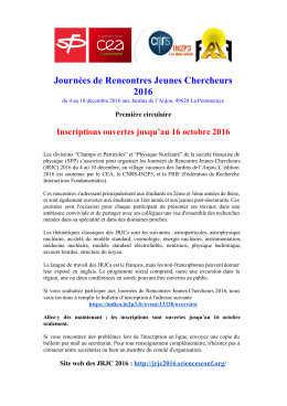 Journ&eacute;es de Rencontres Jeunes Chercheurs 2016