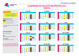 CALENDRIER DE COLLECTE DES DÉCHETS 2017 WARCQ