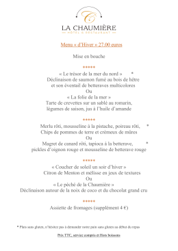 Menu à 27 euros