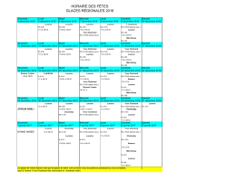 HORAIRE DES FÊTES GLACES RÉGIONALES 2016