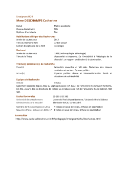 Mme Catherine DESCHAMPS - Ecole Nationale Sup&eacute;rieure d
