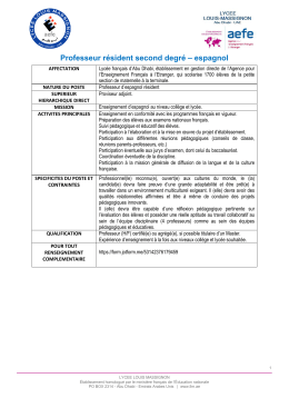Fiche de poste - Lyc&eacute;e Louis Massignon