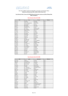Liste des Candidats Techniciens Sp&eacute;cialis&eacute;s Convoqu&eacute;s aux