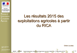 Les résultats 2015 des exploitations agricoles à partir du