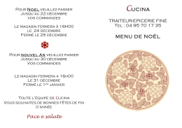 d&eacute;couvrez le menu des f&ecirc;tes