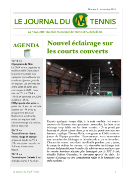 Numéro 6 - Bienvenue au Club Municipal d`Aubervilliers Tennis