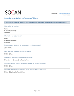Formulaire de r&eacute;siliation