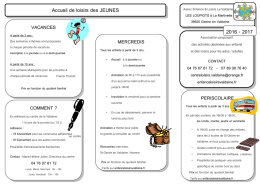 Télécharger les informations sur le périscolaire