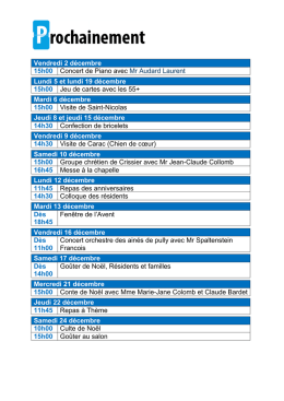 Programme décembre 2016 - Fondation Asile des aveugles