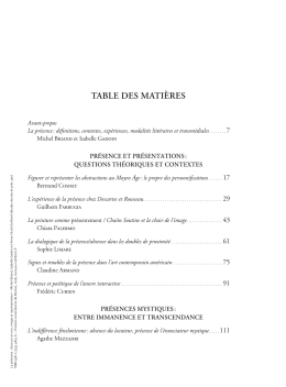 Table des mati&egrave;res (Fichier pdf, 225 Ko)