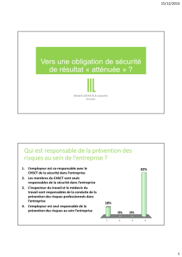 Vers une obligation de sécurité de résultat « atténuée » ?