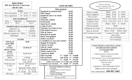 Consulter la liste de prix