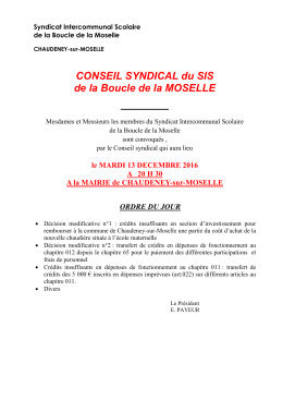 Convocation SIS - Chaudeney sur Moselle