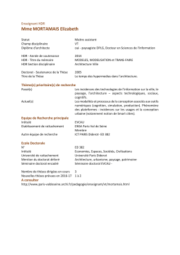 Mme Elizabeth MORTAMAIS - Ecole Nationale Sup&eacute;rieure d
