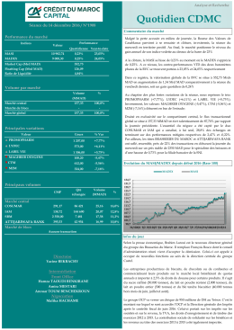 Quotidien boursier - Bourse de Casablanca