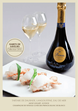 tartare de daurade, langoustine, eau de mer habits