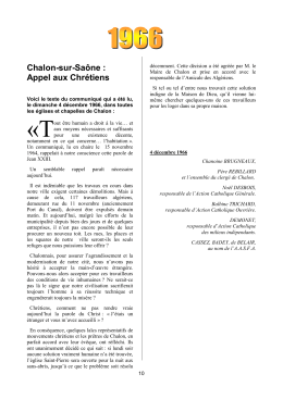 Chalon-sur-Sa&ocirc;ne : Appel aux Chr&eacute;tiens