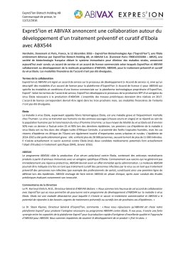 ExpreS2ion et ABIVAX annoncent une