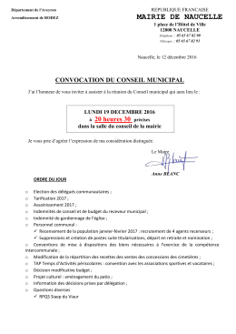 CONVOCATION r&eacute;union publique